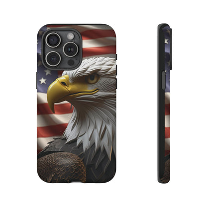 Tough Phone Cases - Patriotic - American Flag Eagle Design - Red White & Blue - Multiple Sizes -