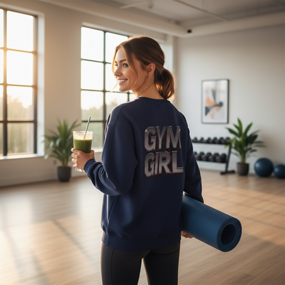 Gym Girl Crewneck Sweatshirt - Stylish Fitness Apparel - Women's Workout Sweatshirt - S-4XL