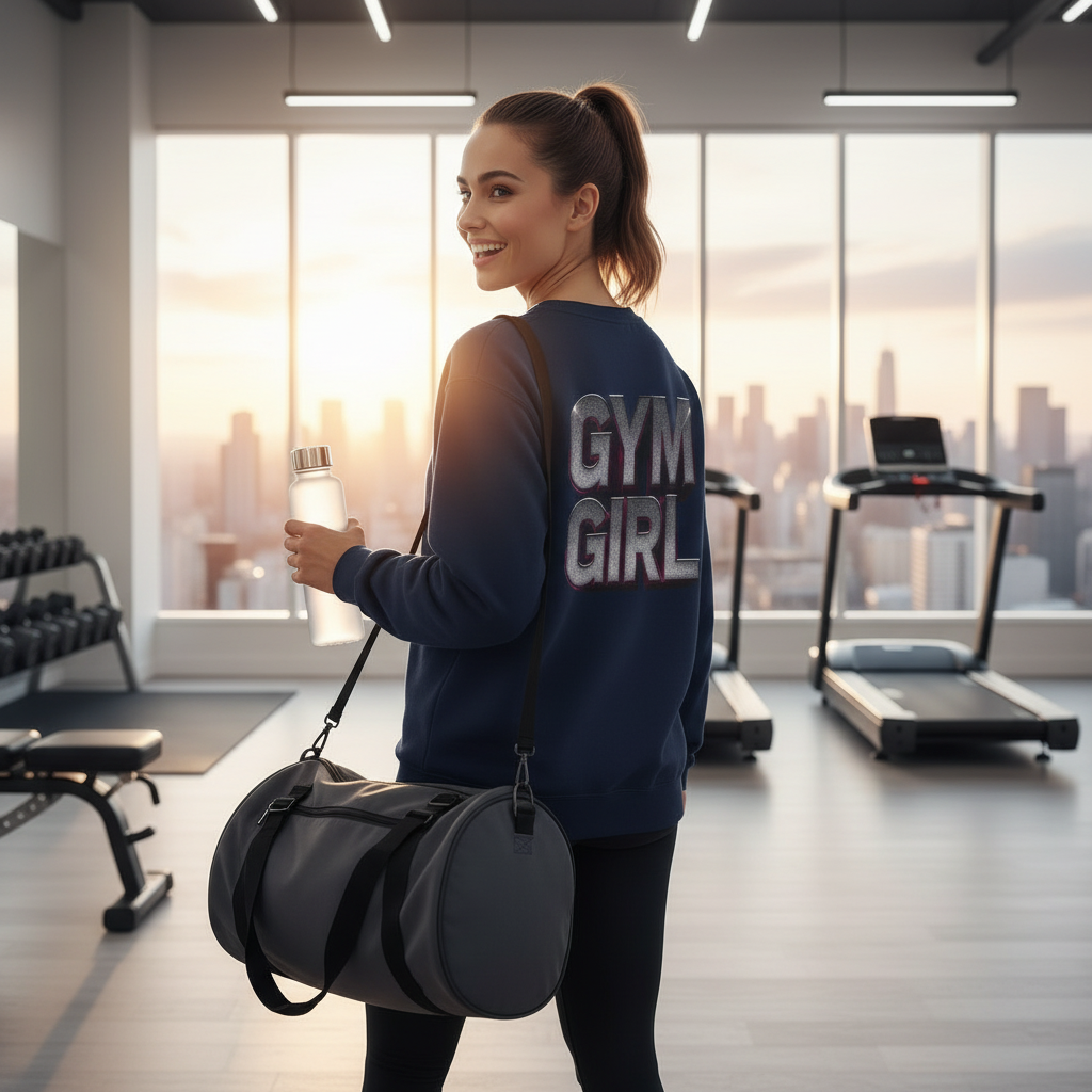 Gym Girl Crewneck Sweatshirt - Stylish Fitness Apparel - Women's Workout Sweatshirt - S-4XL