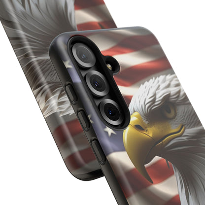 Tough Phone Cases - Patriotic - American Flag Eagle Design - Red White & Blue - Multiple Sizes -
