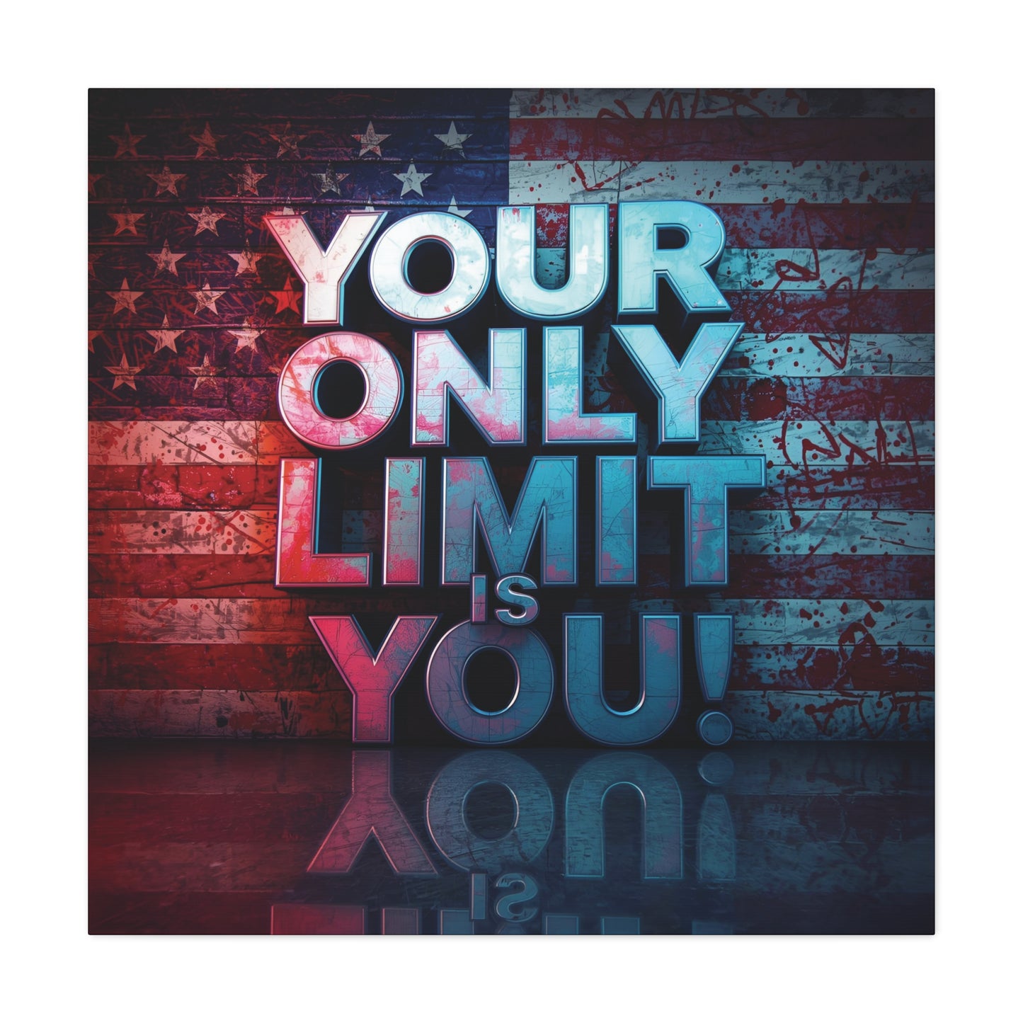 Motivational Wall Art Canvas, Your Only Limit Is You! Inspirational Decor for Home Office, Inspirational Gift, American Flag, Limitless Living, Personal [...]