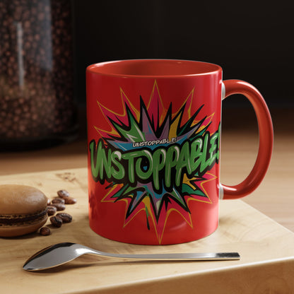 Unstoppable! Motivational Mug - Vibrant Red Design - 11oz/15oz