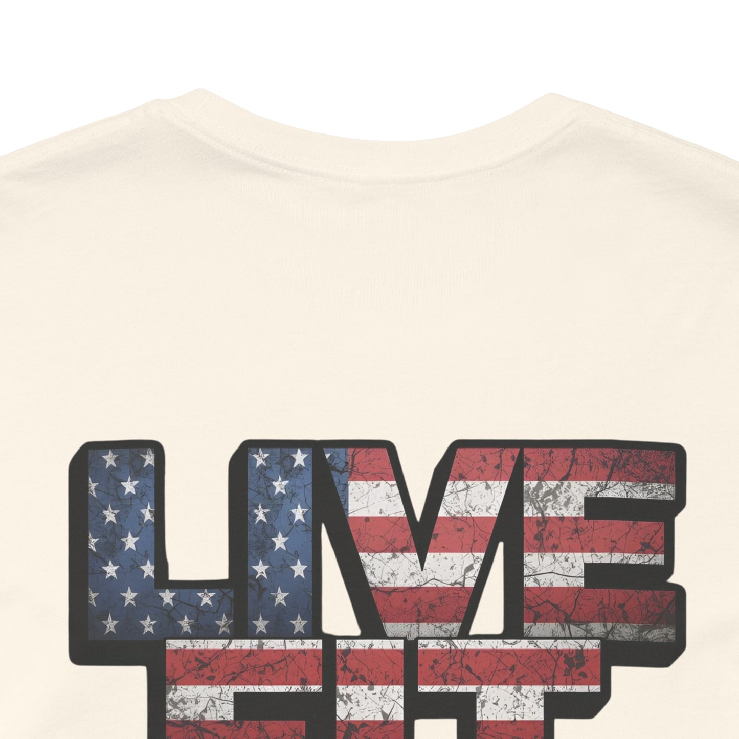 LIVE FIT Patriotic T-Shirt - American Flag Red White Blue - Unisex Fitness Tee