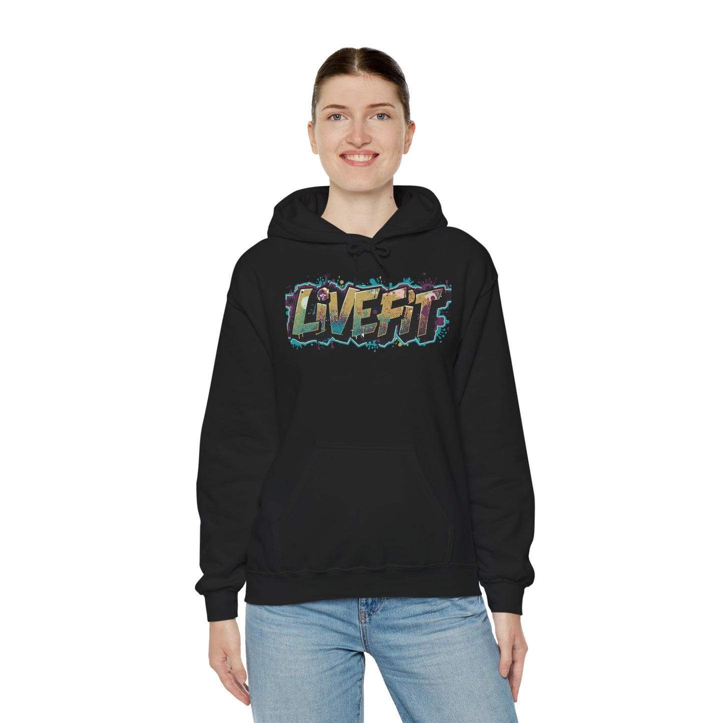 Live Fit Hoodie - Unisex Heavy Blend Sweatshirt - Fitness Enthusiasts -  Gym Wear - Workout Apparel -  Active Lifestyle -  Gift for Him/Her -