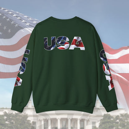 Patriotic USA Crewneck Sweatshirt - Unisex Heavy Blend - American Pride - National Pride Gift - S-5XL