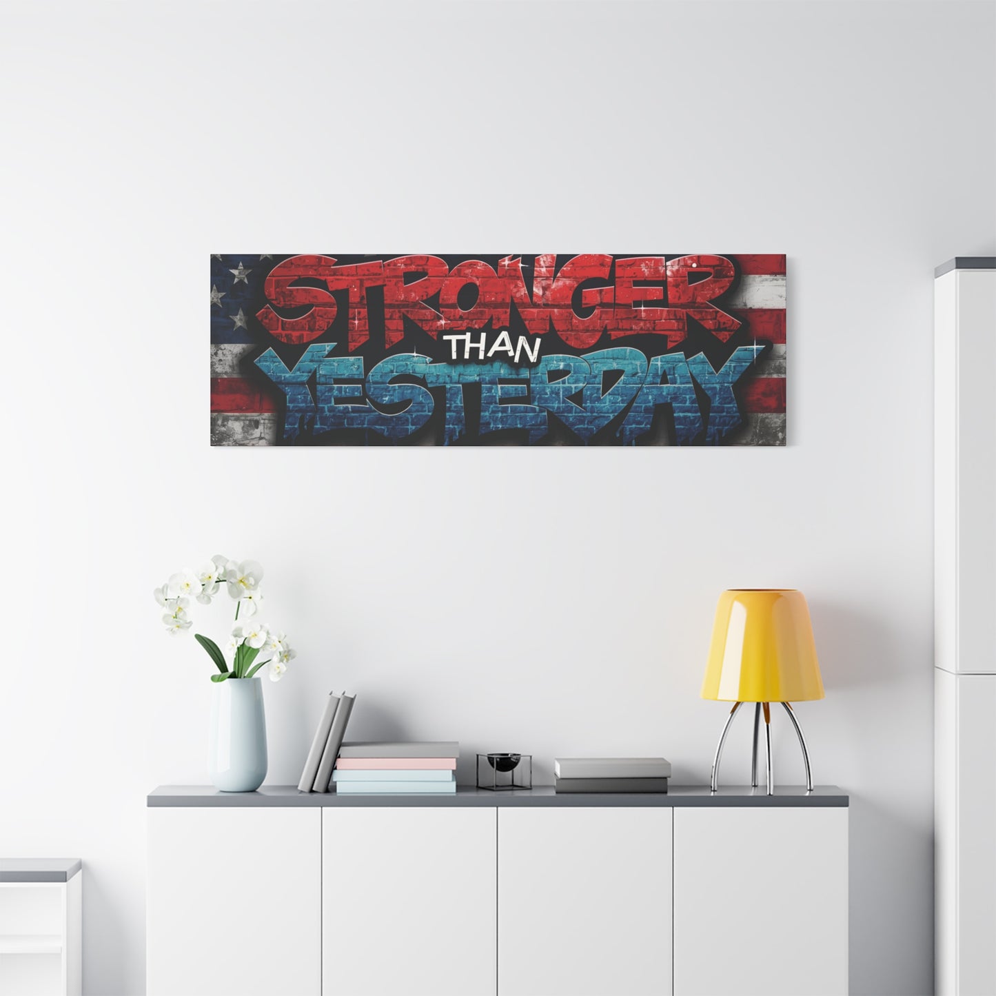 Stronger Than Yesterday Patriotic Canvas Wall Art