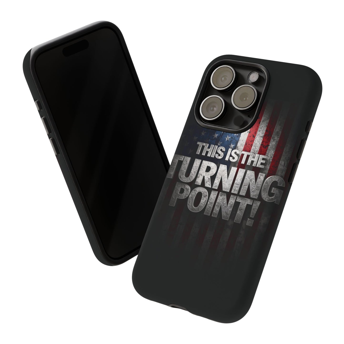Stunning Patriotic Protective Cell Phone Case -  Charlie Kirk - This Is The Turning Point! - Red White Blue - Beautiful American Flag Backdrop Design - Perfect Gift for Everyday Use, Durable Cover, Stylish Protection