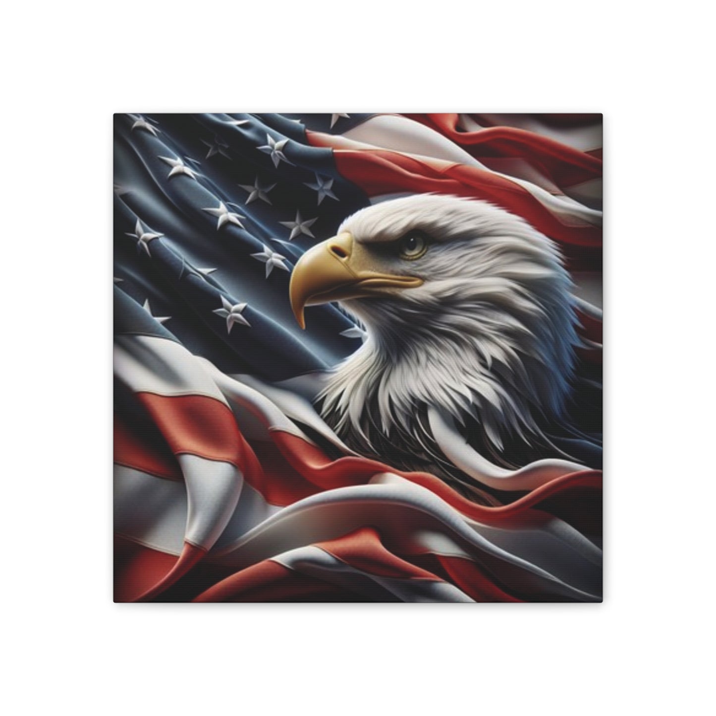 Patriotic Canvas Wall Art - American Eagle - American Flag Background Design - Red White Blue - Home Decor for Veterans -  Memorial Day -  Independence Day -  Holiday Gifts -