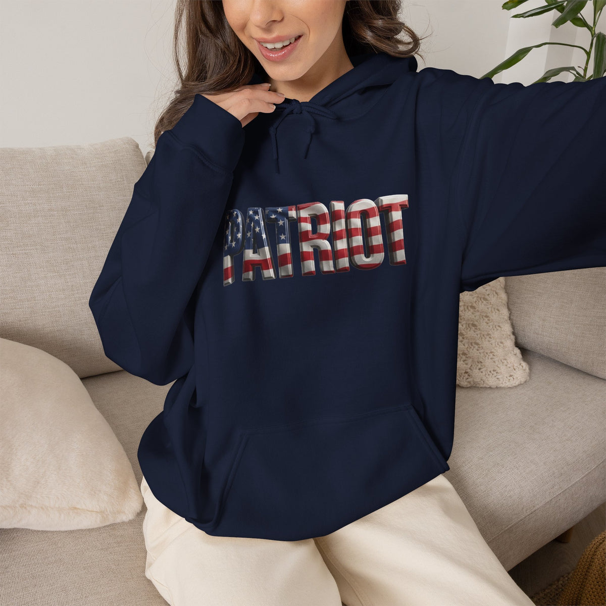 Patriot Flag Hoodie — American Flag 'PATRIOT' Graphic Hooded Sweatshirt