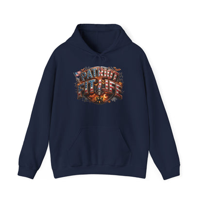 Patriot Fit Life Halloween Graphic Hoodie — American Flag Eagle Vintage Design
