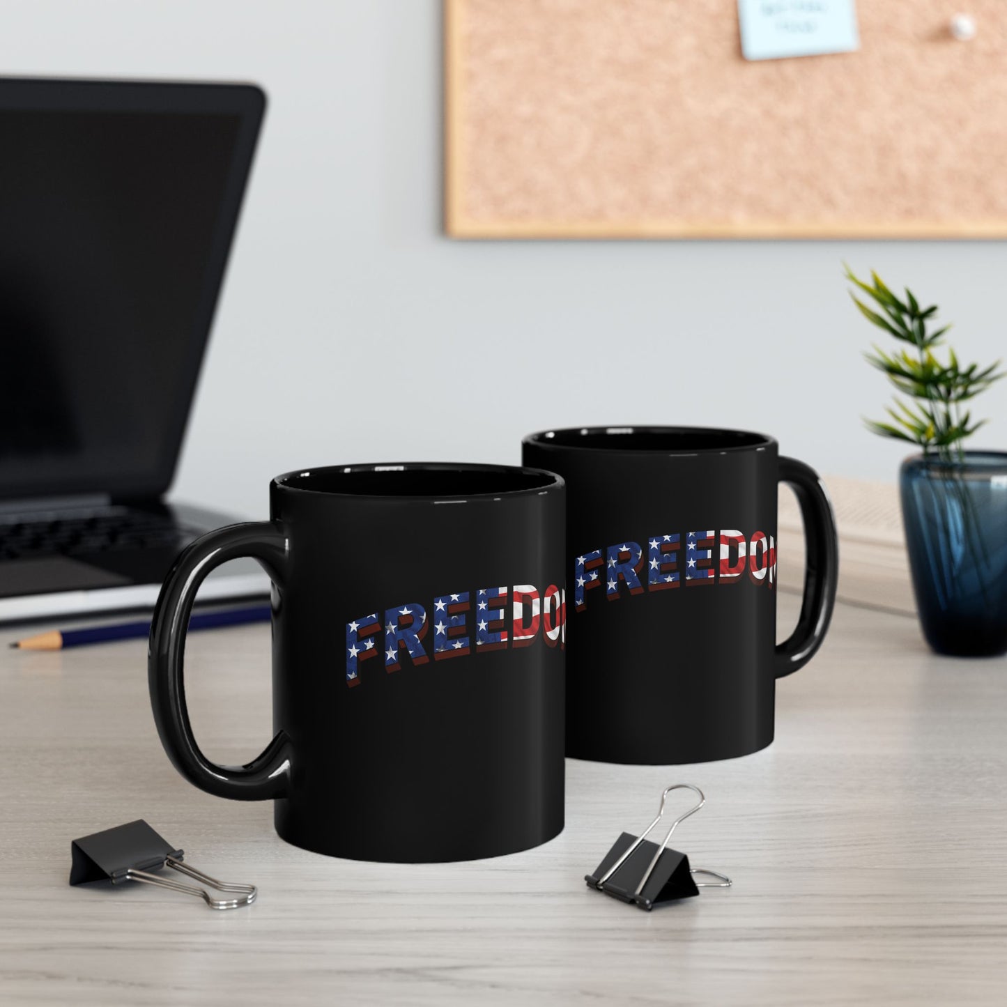 FREEDOM Mug | Patriotic American Flag Stars & Stripes Coffee Cup