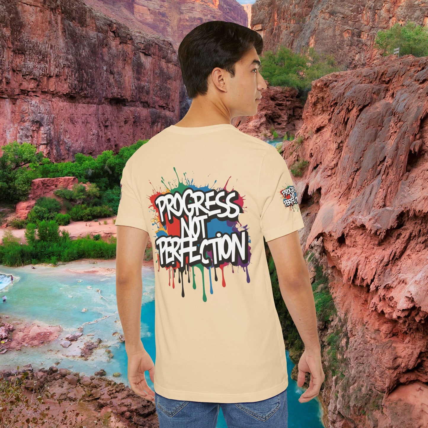 💥 Vibrant   💥   Eye-catching   💥   Motivational    💥 All  Over Print   💥 Unisex T-shirt  💥   Progress  Not  Perfection   💥  Art-Inspired   💥  Apparel  💥  Sizes  XS  x  4XL 💥