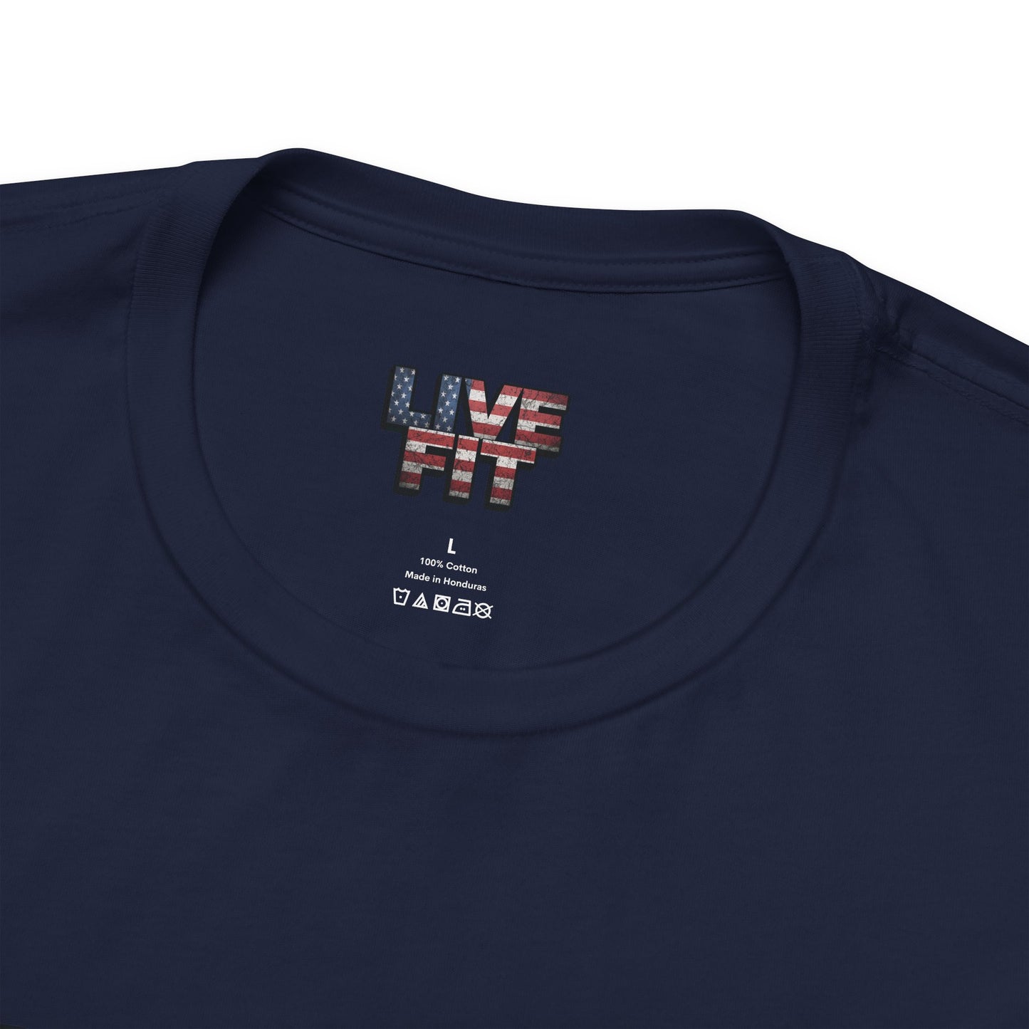 LIVE FIT Patriotic T-Shirt - American Flag Red White Blue - Unisex Fitness Tee