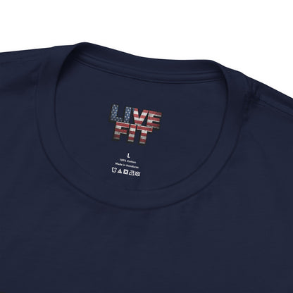 LIVE FIT Patriotic T-Shirt - American Flag Red White Blue - Unisex Fitness Tee