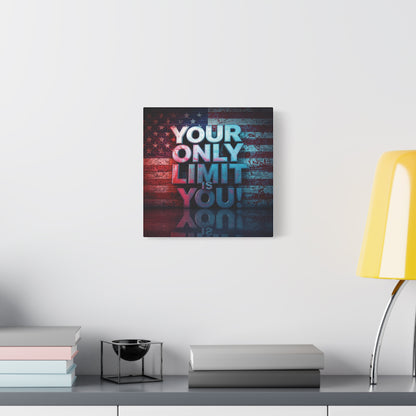 Gallery Wrapped - Motivational Canvas Wall Art - Your Only Limit Is You! - Inspirational Decor for Home Office - Inspirational Gift - Vintage American Flag - Limitless Living - Personal [...]