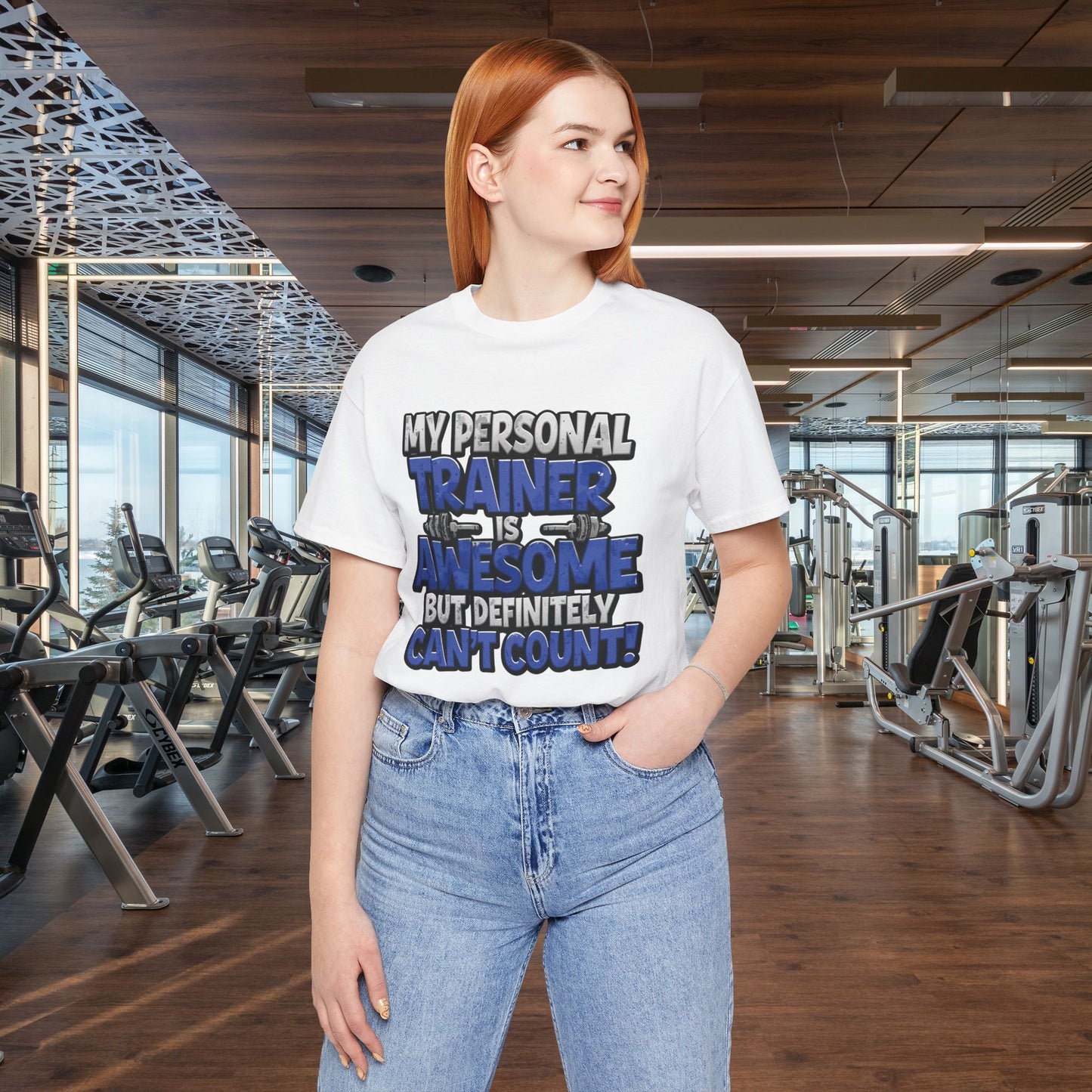 Funny - My Personal Trainer Is Awesome But Definitely Can’t Count! Tee - Great Gift for Fitness Lovers - Gym Humor Shirt - Workout Apparel - Personal Trainer Gift - Fitness Motivation Tee - XS - 4XL