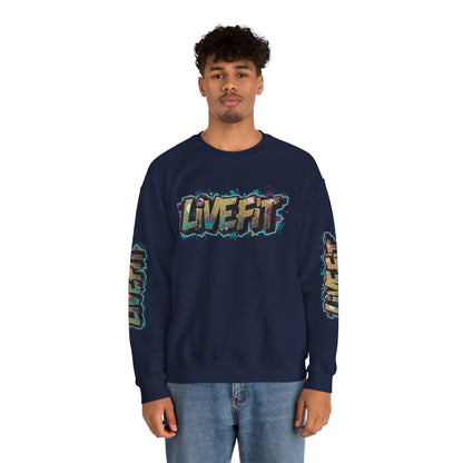 Live Fit Crewneck Sweatshirt - Trendy Fitness Apparel -  Unisex Casual Wear -  Sports Gift -  Workout Fashion -  Street Style Sweatshirt -
