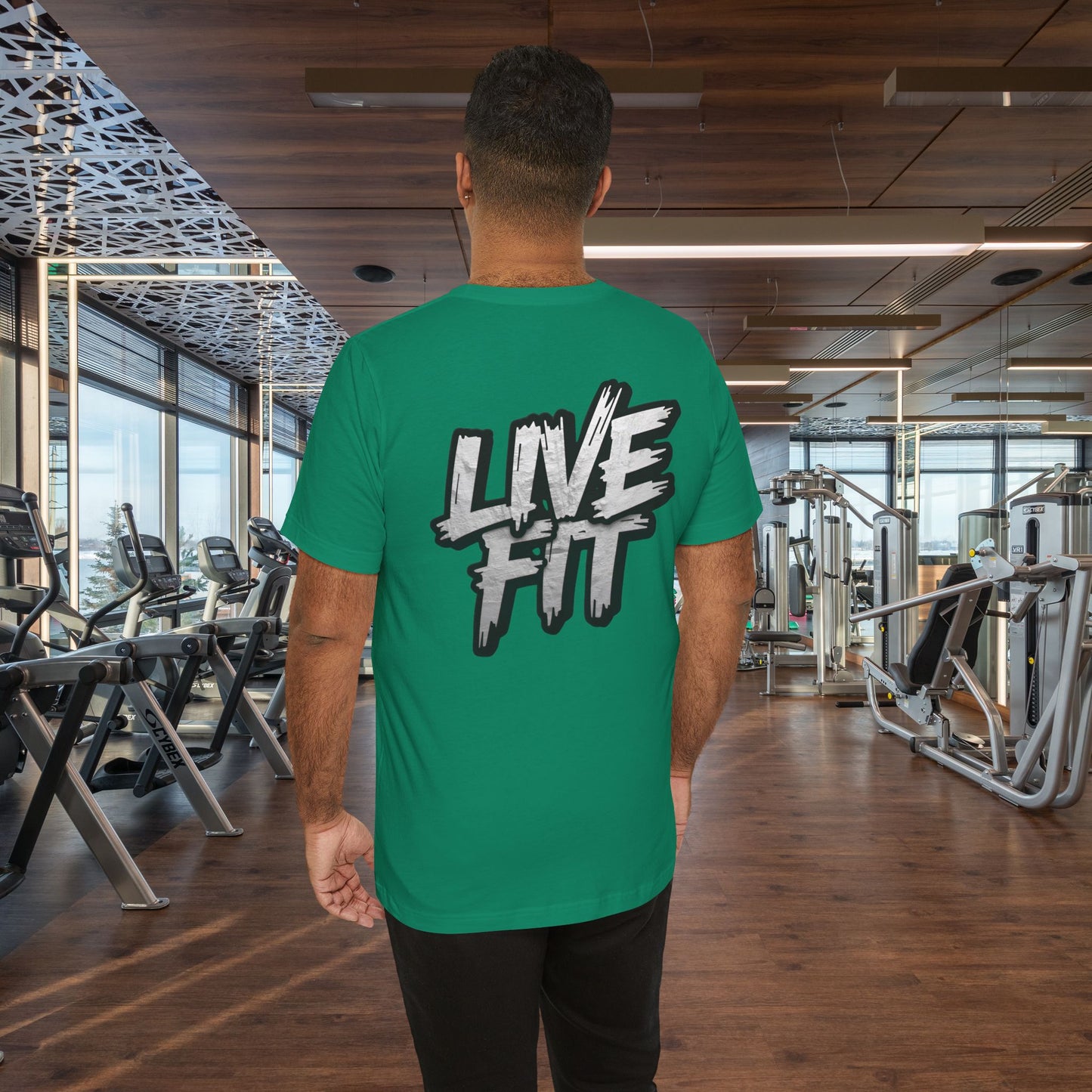 LIVE FIT Unisex Jersey Tee - Fitness Shirt - XS - 4XL -  Workout Apparel -  Motivational T-Shirt - Casual Wear - Gift for Fitness Enthusiasts