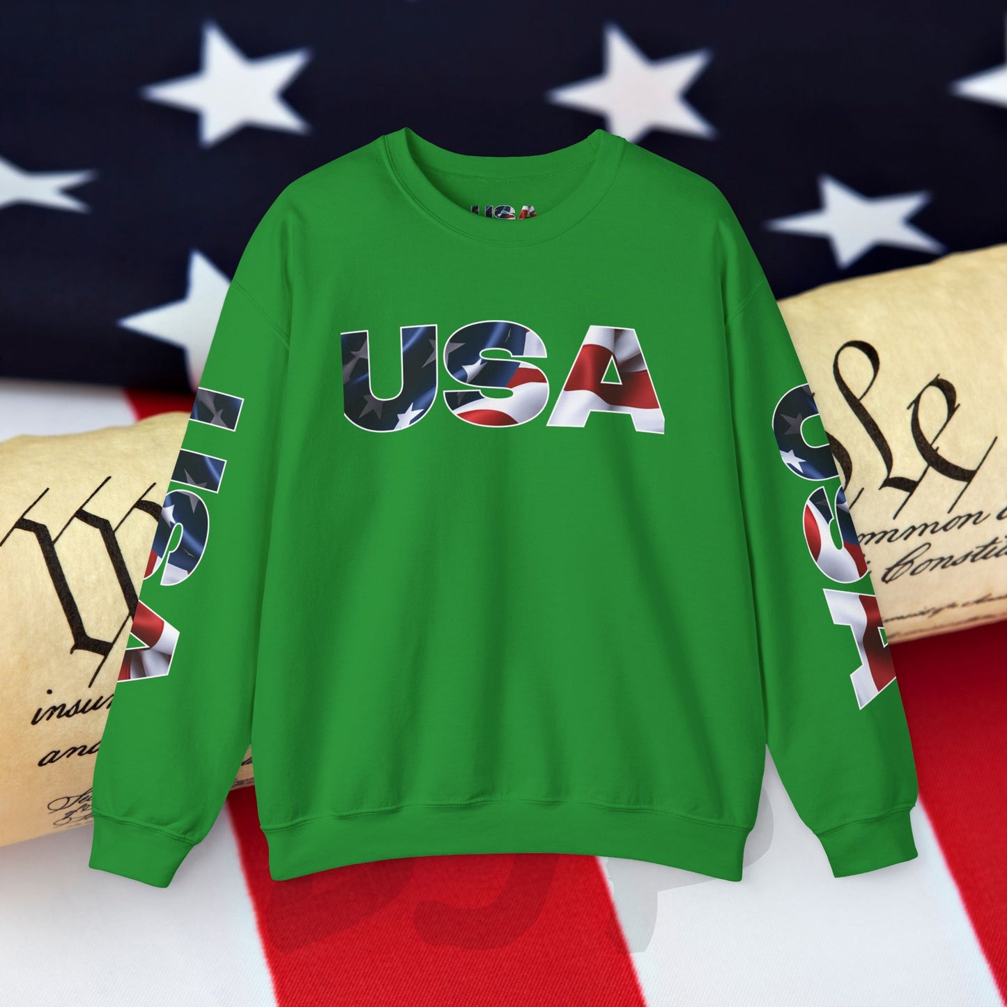 Patriotic USA Crewneck Sweatshirt - Unisex Heavy Blend - American Pride - National Pride Gift - S-5XL