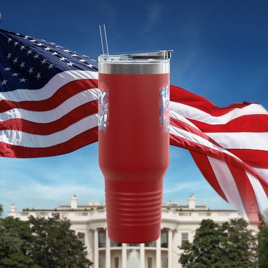 Patriotic Insulated Travel Mug - 40oz - Perfect for 4th of July Celebrations, BBQs, Camping, Family Gatherings, Gifts!