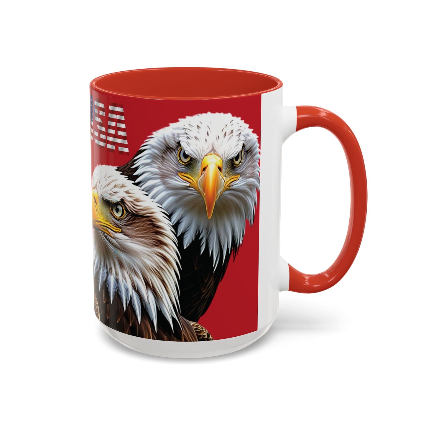 Patriotic Bald Eagle Accent Mug - Red White & Blue - 11oz/15oz - 4 Colors