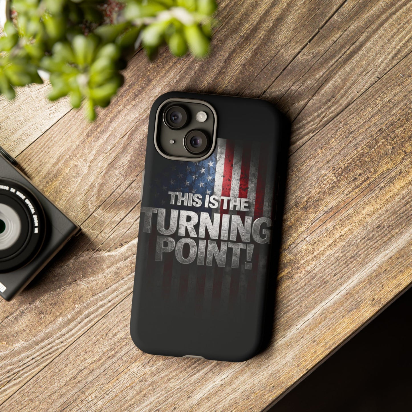 Stunning Patriotic Protective Cell Phone Case -  Charlie Kirk - This Is The Turning Point! - Red White Blue - Beautiful American Flag Backdrop Design - Perfect Gift for Everyday Use, Durable Cover, Stylish Protection