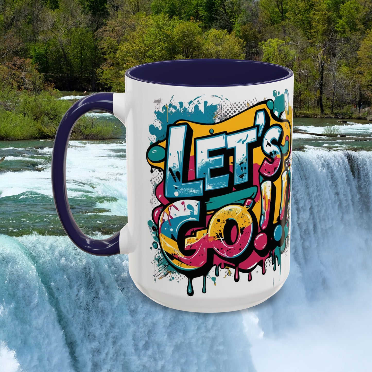 Vibrant   Ceramic  Mug    Inspirational      Let's Go!     Graffiti  Mug      Coffee Mug        Progress  Not  Perfection   Sizes   11oz  &  15oz    Birthday Gift   Graduation Gift    8  Different  Color Options
