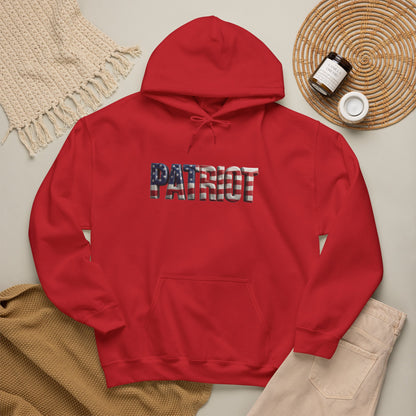 Patriot Flag Hoodie — American Flag 'PATRIOT' Graphic Hooded Sweatshirt