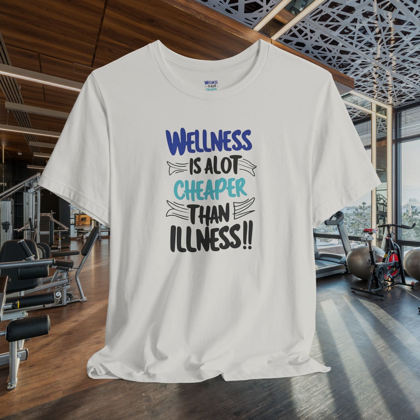 Wellness Awareness Unisex Tee - Wellness Is Alot Cheaper Than Illness!! - Design - S - 3XL - Motivational Health T-Shirt for Self-Care Enthusiasts - Gift for Wellness Events - Positive Vibe Shirt -  [...]