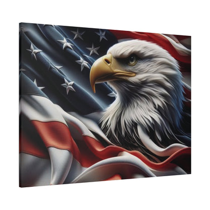 Patriotic Eagle Gallery Wrapped Canvas Art - American Flag Wall Decor - Red White Blue - USA Pride - Holiday Gift -  4th of July Home Decoration - Veteran Gift -  USA Theme Art - Print On Sides - Mirror Sides -