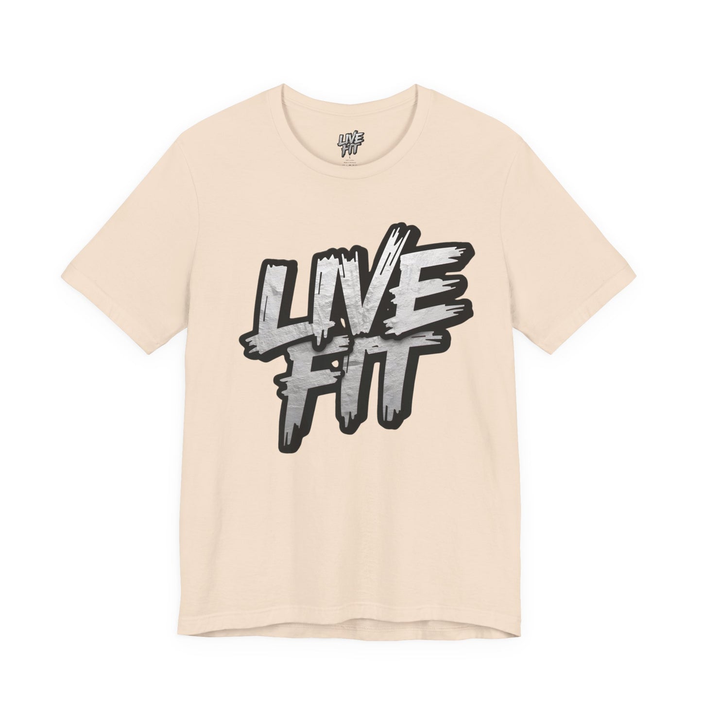 LIVE FIT Unisex Jersey Tee - Fitness Shirt - XS - 4XL -  Workout Apparel -  Motivational T-Shirt - Casual Wear - Gift for Fitness Enthusiasts