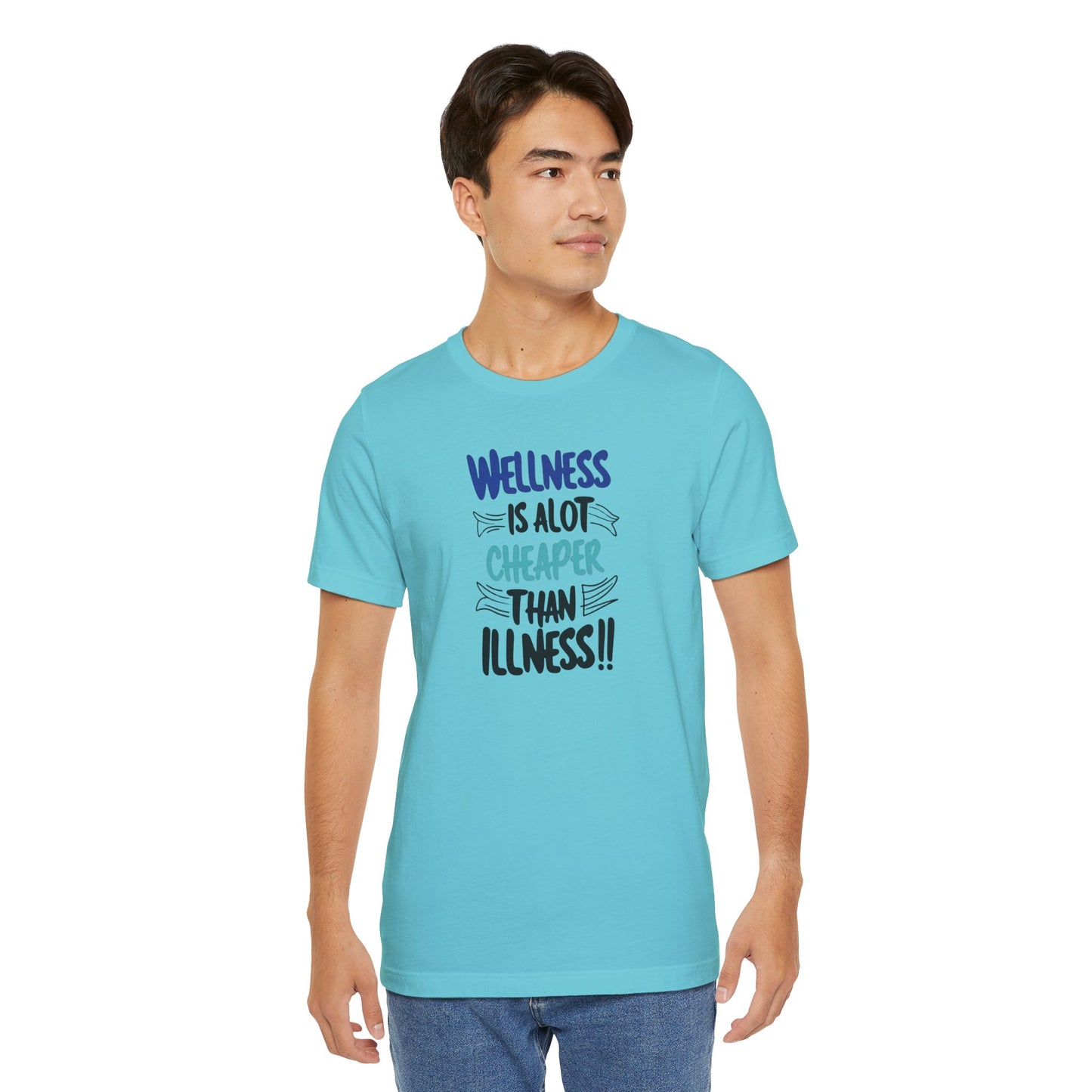 Wellness Awareness Unisex Tee - Wellness Is Alot Cheaper Than Illness!! - Design - S - 3XL - Motivational Health T-Shirt for Self-Care Enthusiasts - Gift for Wellness Events - Positive Vibe Shirt -  [...]