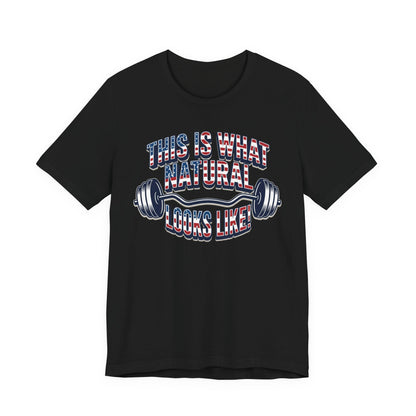 Natural Looks American Flag Gym T-Shirt | Motivational Weightlifting Tee