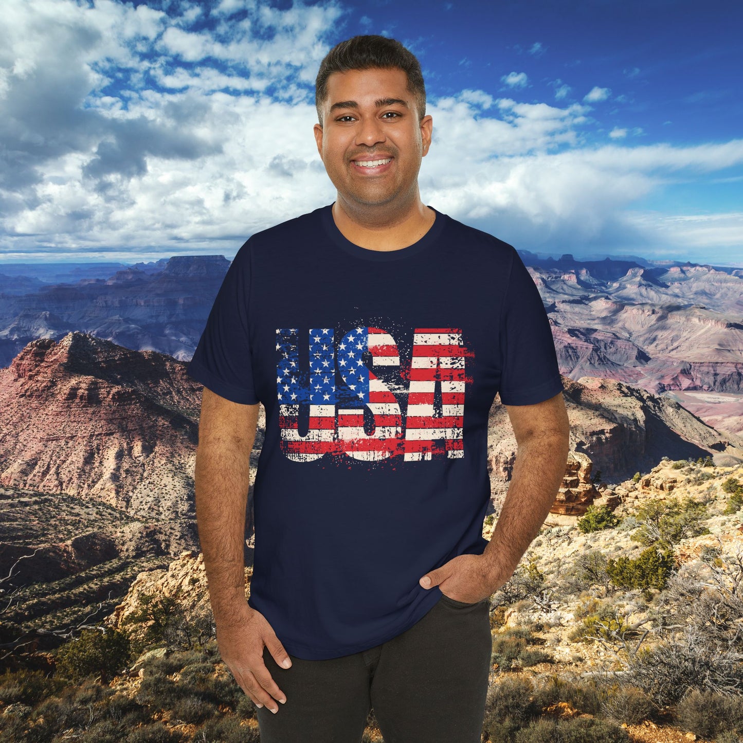 USA - Red White Blue - American Flag - Classic Unisex Tee - Holiday Gift - Patriotic Pride