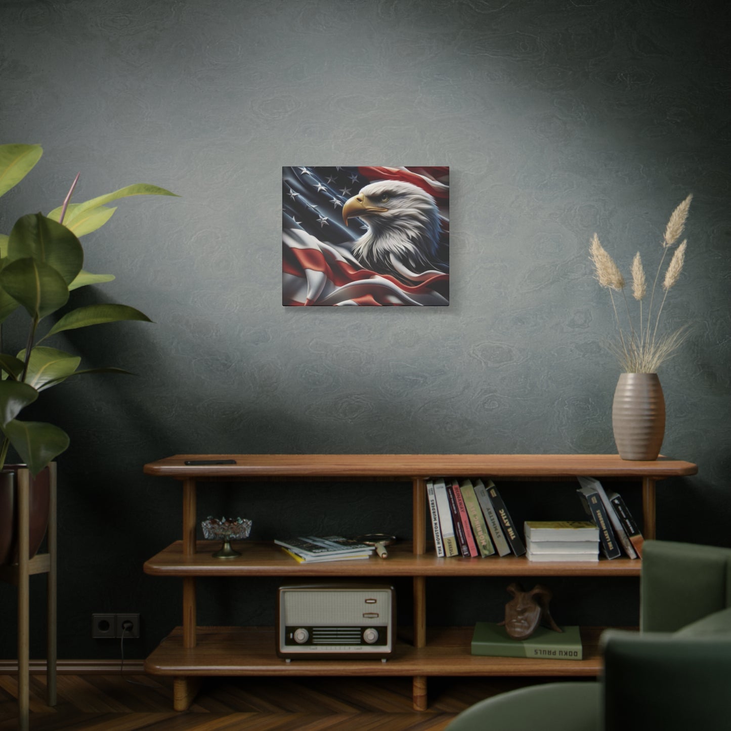 Patriotic Eagle Gallery Wrapped Canvas Art - American Flag Wall Decor - Red White Blue - USA Pride - Holiday Gift -  4th of July Home Decoration - Veteran Gift -  USA Theme Art - Print On Sides - Mirror Sides -