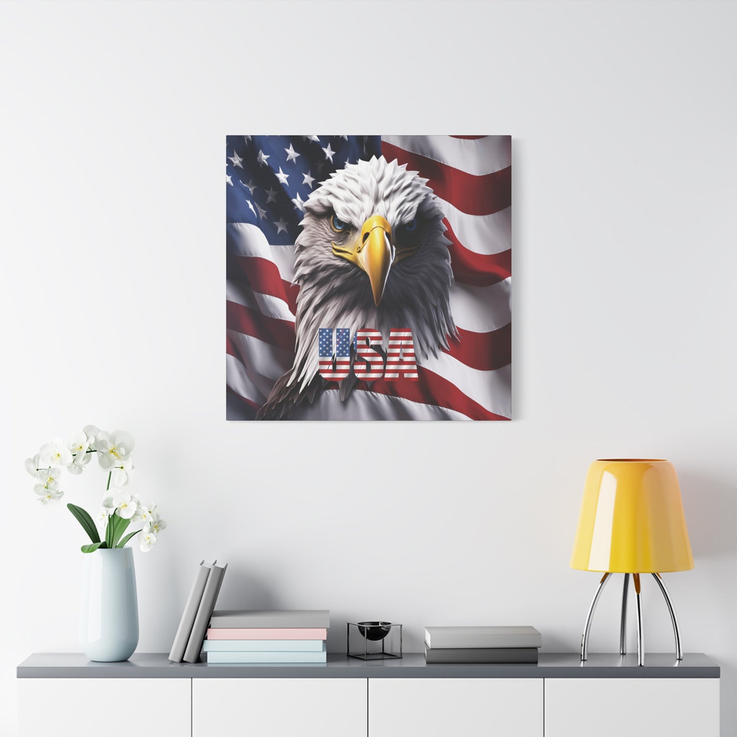 American Eagle Canvas Wall Art - Patriotic Flag Decor - USA Pride