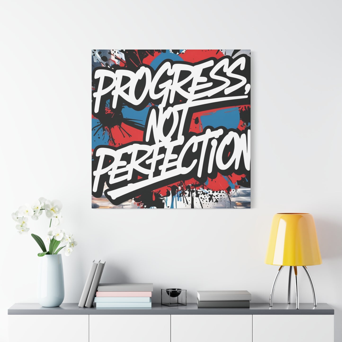 💥 Motivational 💥 Uplifting 💥 Canvas Art  💥 Progress Not Perfection Print  💥 Positive Vibe Décor  💥 Eco-Friendly  UL- Certified  Inks 💥 Gift  Giving 💥 Horizontal Is In A Different Listing 💥