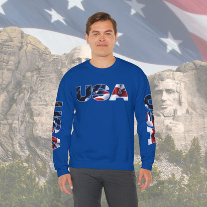 Patriotic USA Red White Blue - Crewneck Sweatshirt - Unisex Pullover - S-5XL
