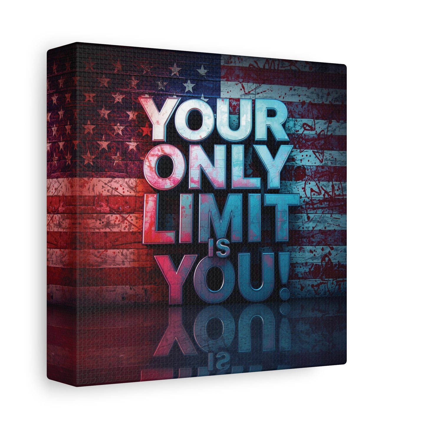 Gallery Wrapped - Motivational Canvas Wall Art - Your Only Limit Is You! - Inspirational Decor for Home Office - Inspirational Gift - Vintage American Flag - Limitless Living - Personal [...]