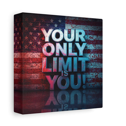 Gallery Wrapped - Motivational Canvas Wall Art - Your Only Limit Is You! - Inspirational Decor for Home Office - Inspirational Gift - Vintage American Flag - Limitless Living - Personal [...]