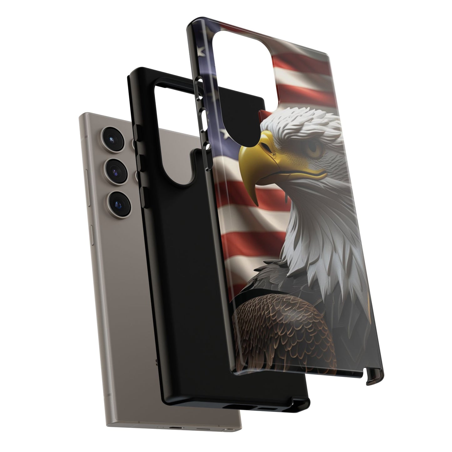 Tough Phone Cases - Patriotic - American Flag Eagle Design - Red White & Blue - Multiple Sizes -
