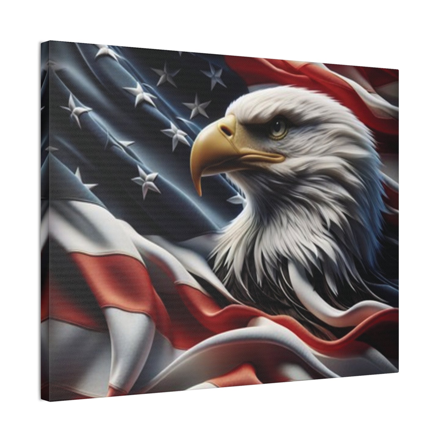 Patriotic Canvas Wall Art - American Eagle - American Flag Background Design - Red White Blue - Home Decor for Veterans -  Memorial Day -  Independence Day -  Holiday Gifts -