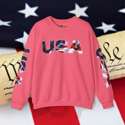 Patriotic USA Crewneck Sweatshirt - Unisex Heavy Blend - American Pride - National Pride Gift - S-5XL