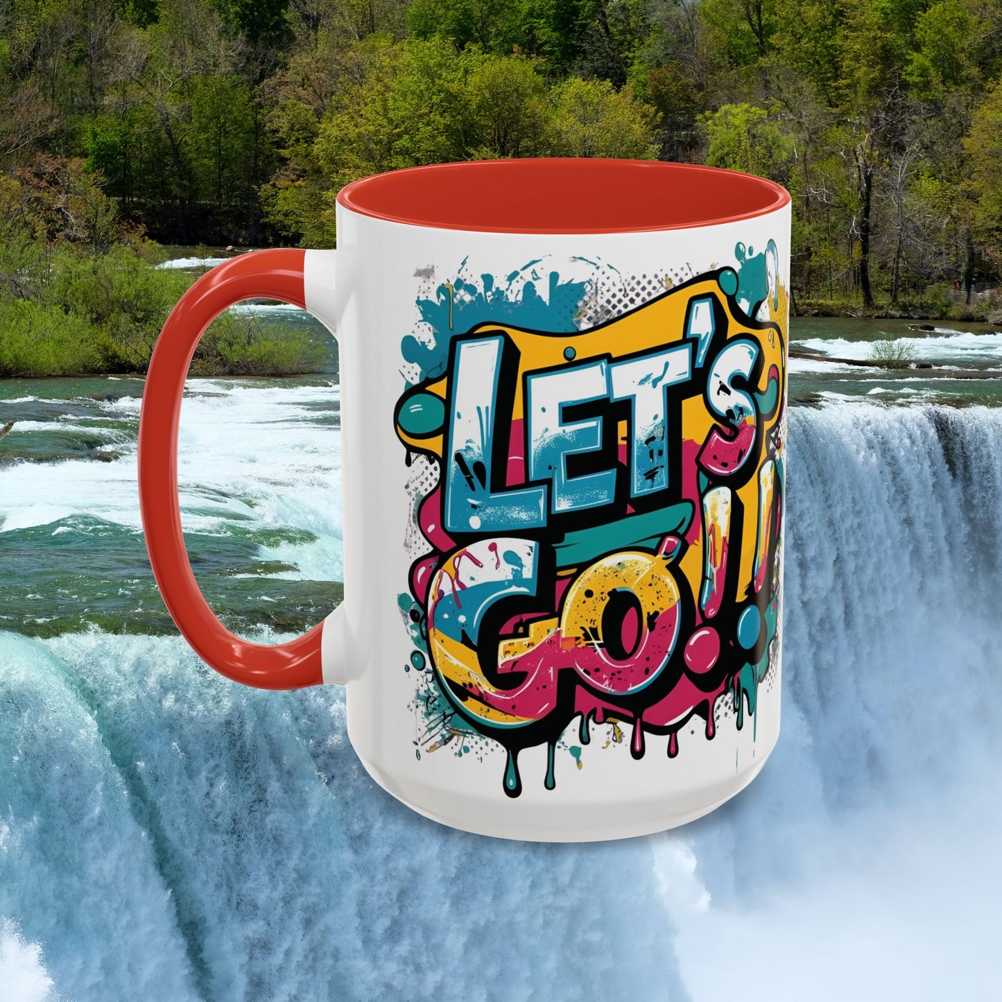 Vibrant   Ceramic  Mug    Inspirational      Let's Go!     Graffiti  Mug      Coffee Mug        Progress  Not  Perfection   Sizes   11oz  &  15oz    Birthday Gift   Graduation Gift    8  Different  Color Options