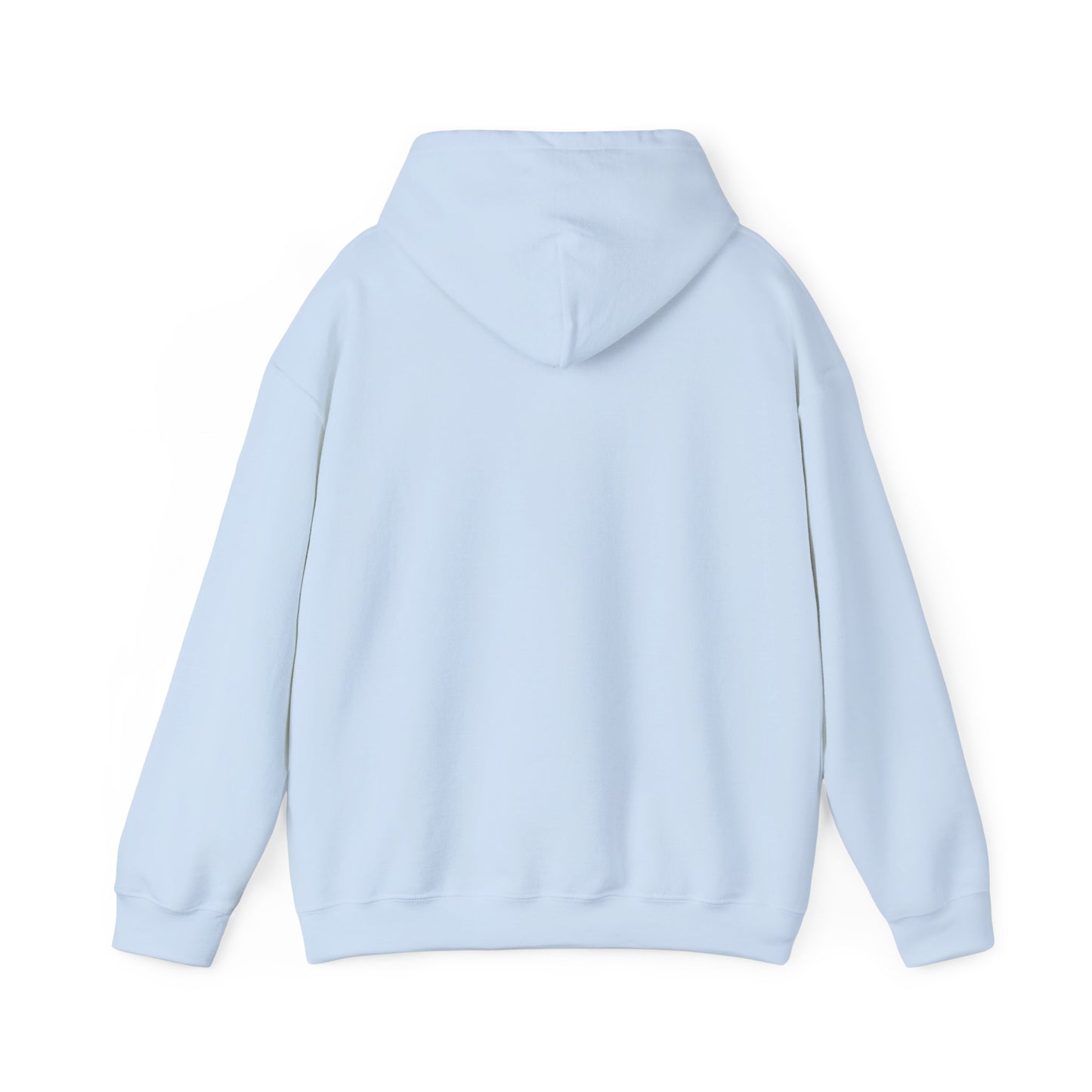 Light blue hoodie against a white background.