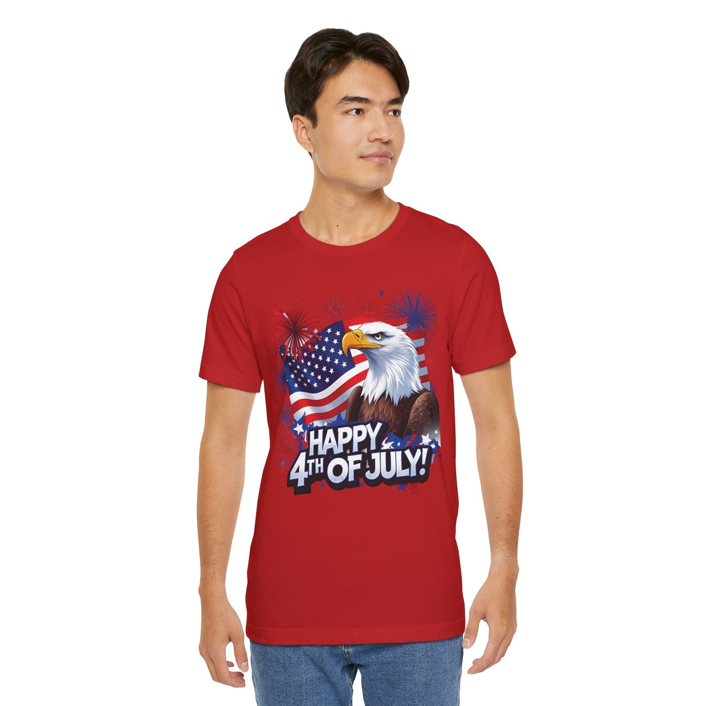 Happy 4th of July Graphic T-Shirt - Patriotic Bald Eagle - American Flag Tee - XS-4XL
