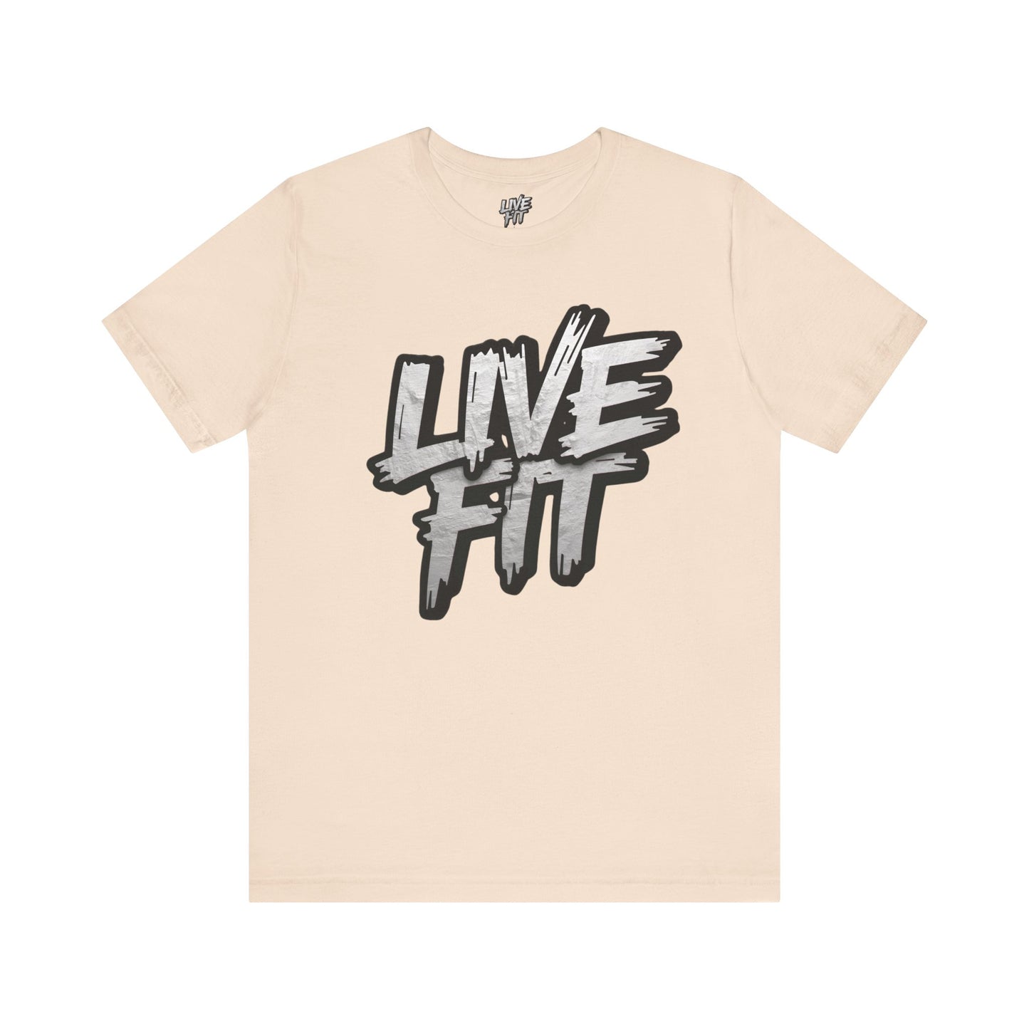 LIVE FIT Unisex Jersey Tee - Fitness Shirt - XS - 4XL -  Workout Apparel -  Motivational T-Shirt - Casual Wear - Gift for Fitness Enthusiasts