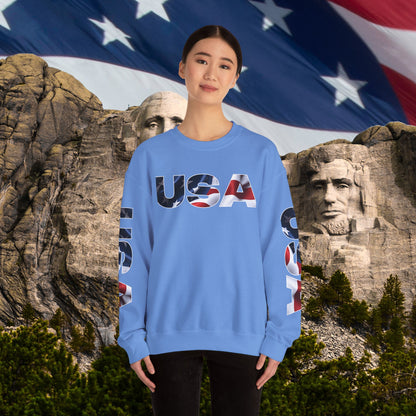 Patriotic USA Crewneck Sweatshirt - Unisex Heavy Blend - American Pride - National Pride Gift - S-5XL