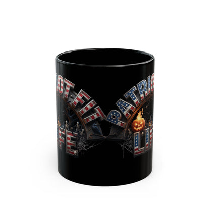Patriot Fit Life Halloween Mug - Haunted Graveyard Flag Design | 11oz & 15oz