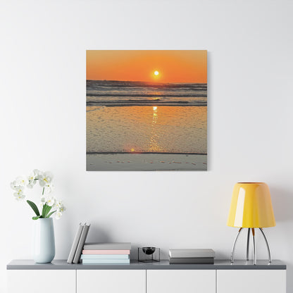 Stunning Sunset Beach Canvas Print, Ocean Decor, Wall Art, Home Decor, Coastal Artwork for Living Room